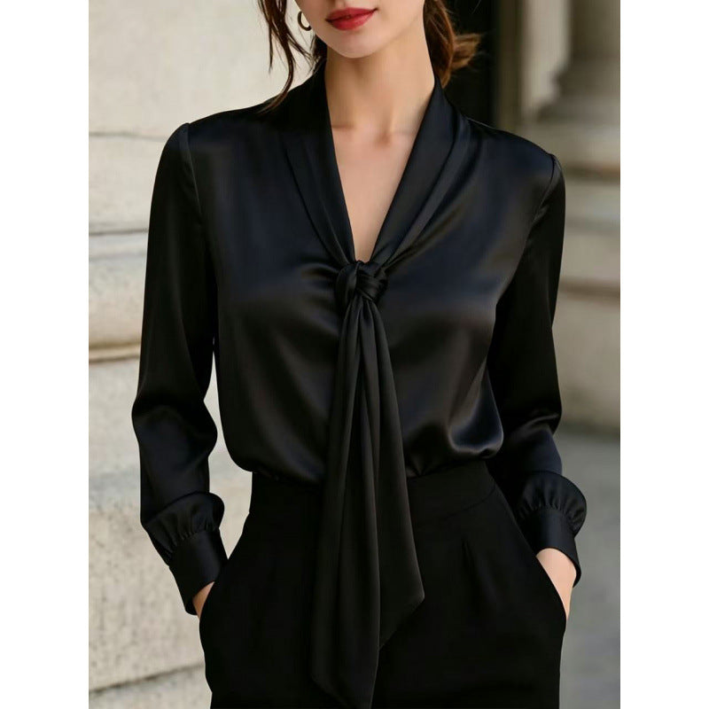 european and american cross-border e-commerce hot seller: autumn new arrival - satin long-sleeve shirt for independent stores and