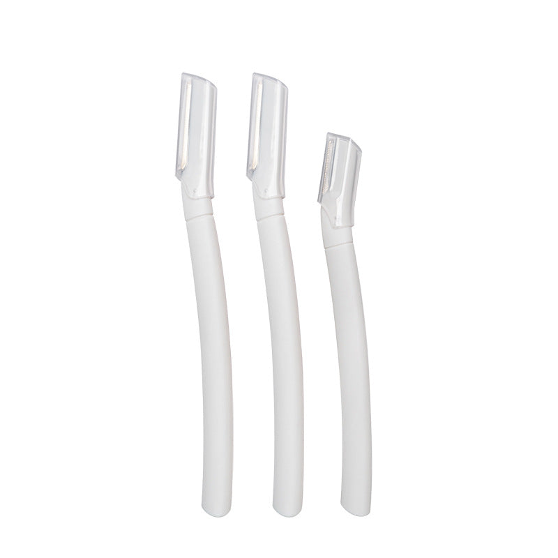 Shurmei 3-piece straight-handle eyebrow razor set - women's long-reach micro precision safe anti-scratch eyebrow shaping kit