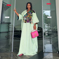 European and american cross-border women's clothing:  summer new arrival - elegant v-neck, loose fit, plus size, patchwork slit striped dress for women