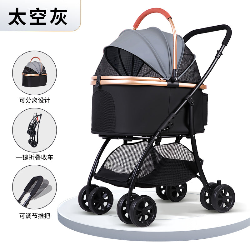Inlair pet stroller - foldable dog and cat carrier for small breeds like poodles - lightweight pet stroller for amazon pet stores