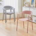 Dining chair - minimalist modern stackable backrest chair for home, nordic iron art armchair, cafe & bubble tea shop chair