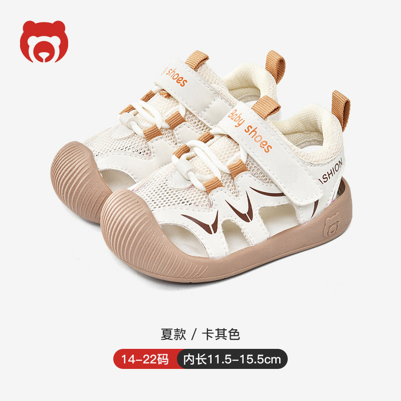 Baby sandals for boys, summer first walker shoes, 0-1-2 years old infant anti-slip soft sole mesh shoes for babies and toddlers, baby girl shoes