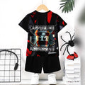 "stylish digital 67 print," perfect for summer wear, boys' outdoor sports t-shirt set