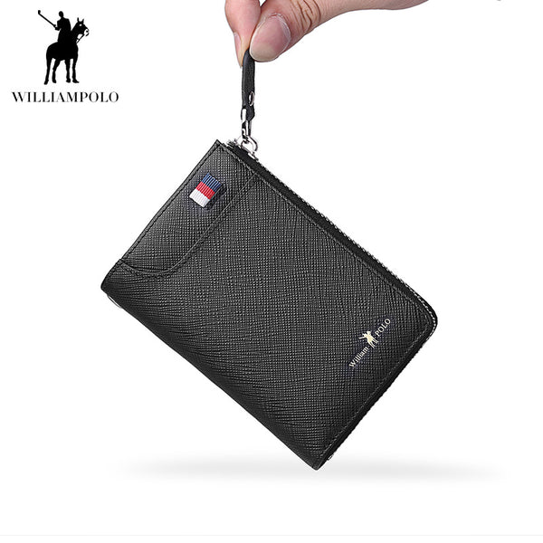 Emperor Paul Key Bag Card Bag Men's Leather Zipper Fashion Universal Key Bag Double Layer Large Capacity Card Holder Wholesale