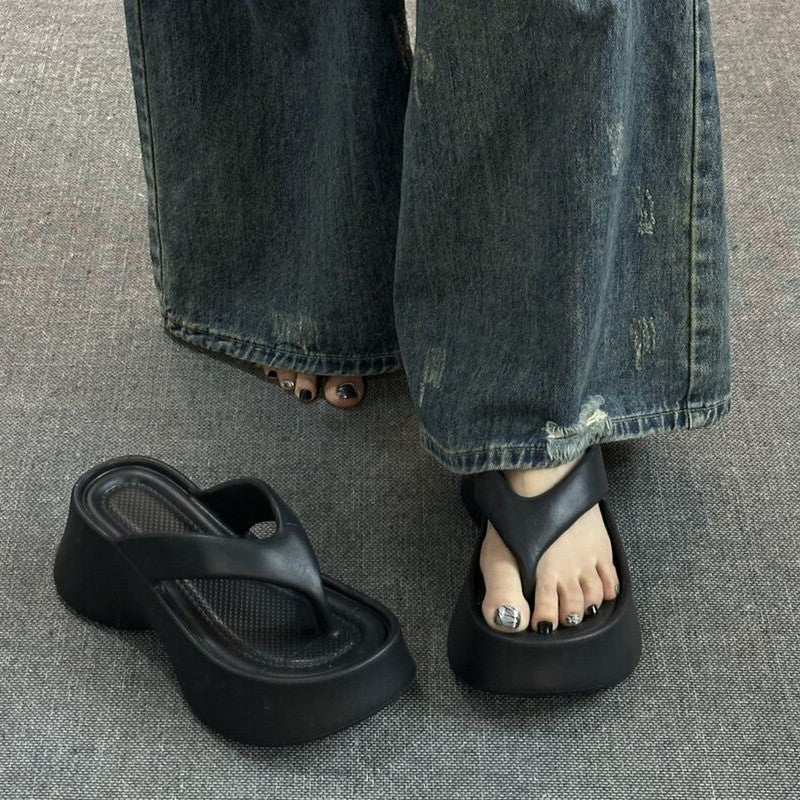 Eva thick-soled flip-flops for women, 2026 new arrival, popular thick-soled height-increasing non-slip fashionable minimalist flip-flops for women