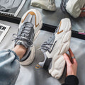 Winter breathable men's shoes 2025 new trendy mesh athletic running casual height increasing wear-resistant white dad shoes