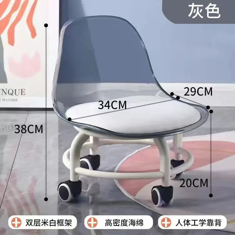 Popular for homemultifunctional beauty seam round stool chair pulley low stool universal wheel small stool with wheels rental room stool