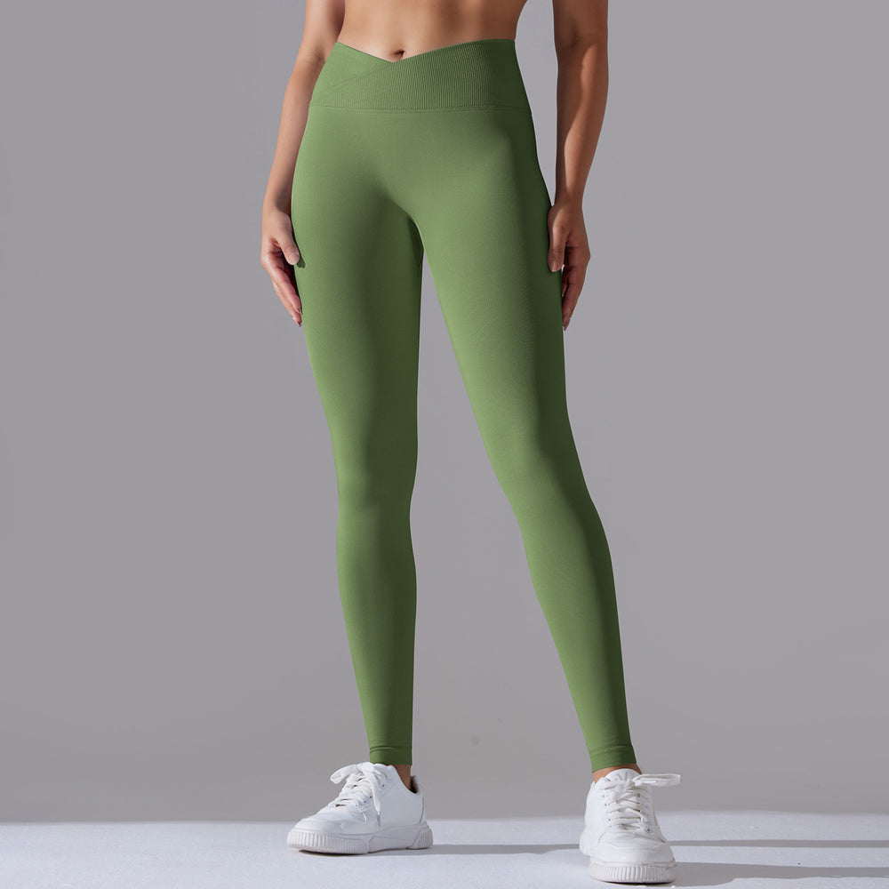 Fashion cross-border seamless tight yoga pants women's cross high waist peach butt lifting sports pants breathable quick-drying fitness pants
