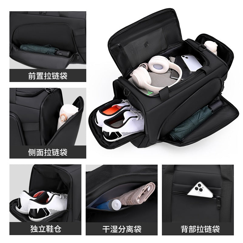Cross-border men's travel bag casual fashion women's messenger bag large capacity fitness bag high sense lightweight handbag tide