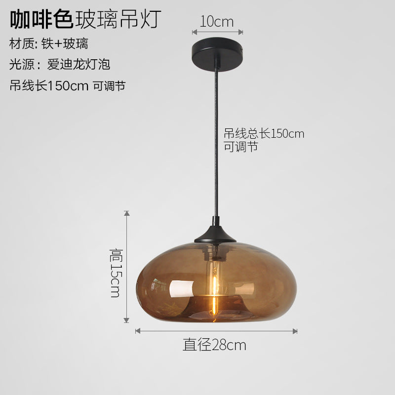 Wholesale round glass hanging, creative personalized colored glass chandelier restaurant modern chandelier bar chandelier bar