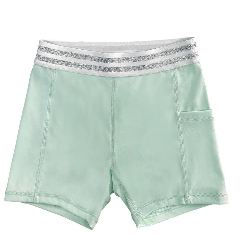 High-elasticity, skin-friendly activewear set for girls: quick-dry running, training, yoga, and workout shorts