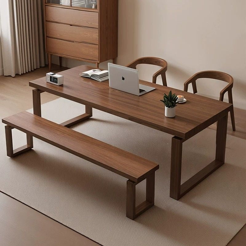 Solid wood rectangular desk - thickened office conference table, study reading desk, large home computer desk