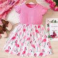 Ojitu  new cross-border collection: girls' and children's summer printed ruffle trim casual everyday dress