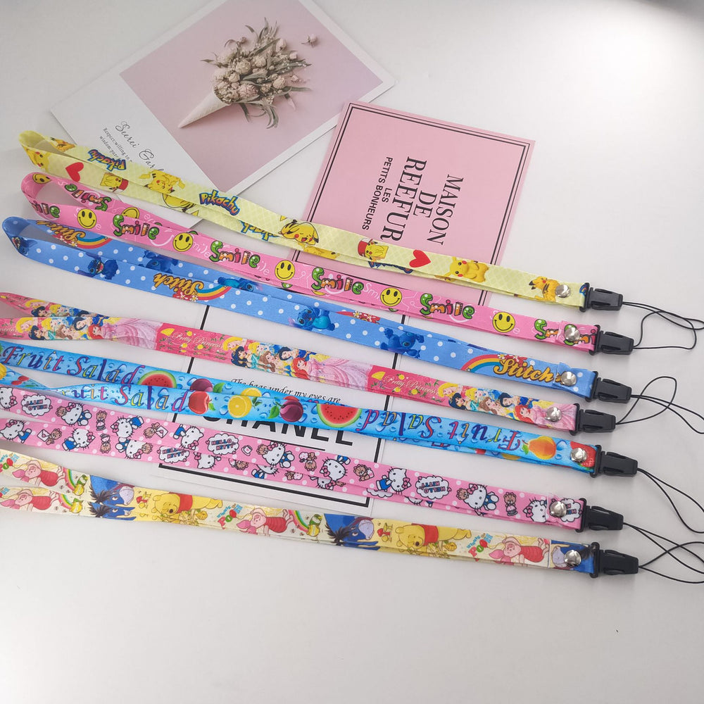 Mobile phone lanyard cartoon hanging rope anti-fall series cute floral creative must-have wholesale anti-falling bow