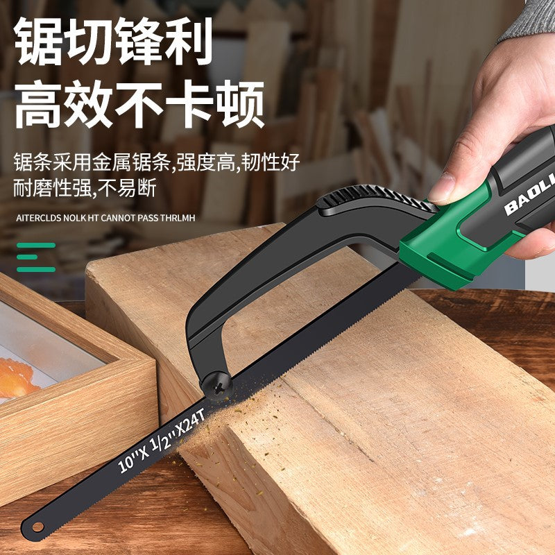 Baolian handmade hacksaw hand saw wood handheld saw artifact for home small saw iron saw frame strip metal cutting saw