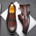 Business formal leather shoes for men live broadcast hand-grabbed pattern slip-on british style slip-on casual groom wedding suit shoes