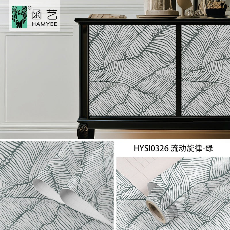 Cross-border fashion personalized brush wallpaper thickened hotel wall decoration wallpaper with glue self-adhesive background wall sticker wholesale