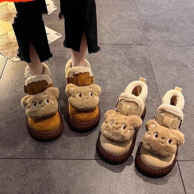 Fashion tribe fleece-lined fluffy snow boots for women, new winter 2026 collection, extra thick warm cotton shoes, non-slip ankle boots