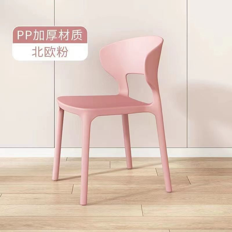 For home chair modern casual dining table and chair thickened plastic horn chair nato casual milk tea back chair negotiation chair
