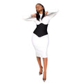 Amazon fashion women's european and american style  spring new long sleeve round neck bodycon mini casual dress