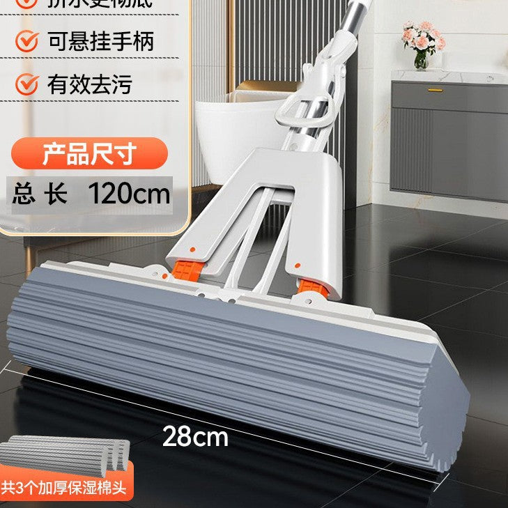new sponge absorbent mop head - efficient one-wipe, two-clean, hands-free cleaning tool - sponge mop for home use
