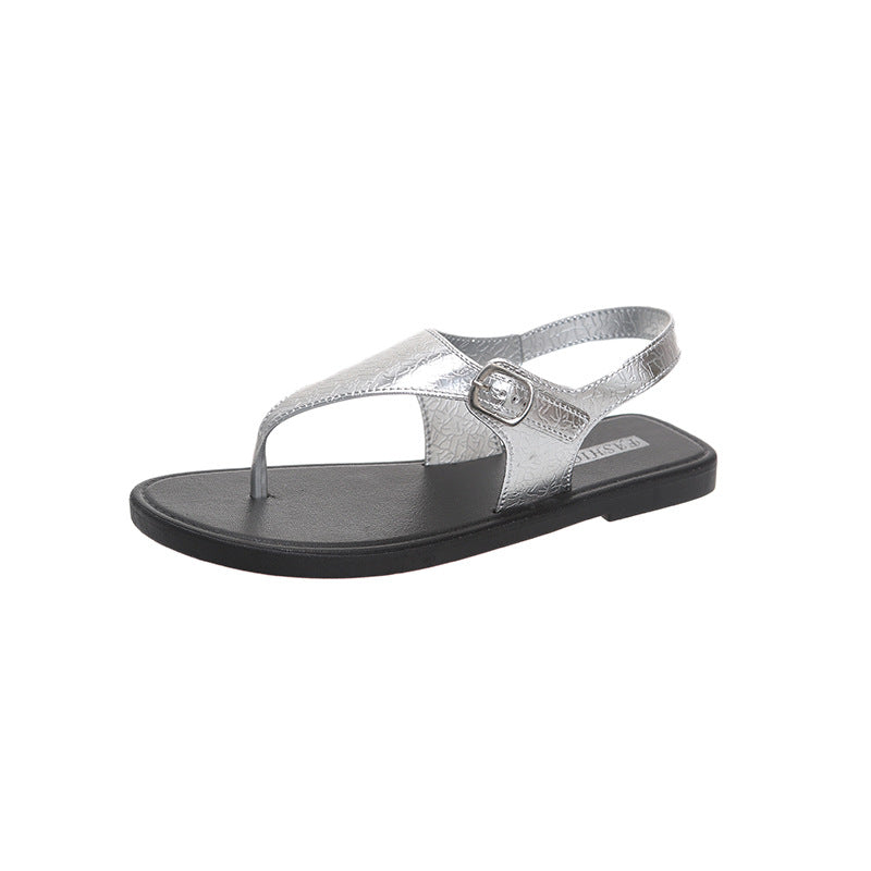 Fairy flip-flop sandals for women 2025 summernew arrivalfashioncasualflats flip-flop one-piece buckle strap sandals wholesale