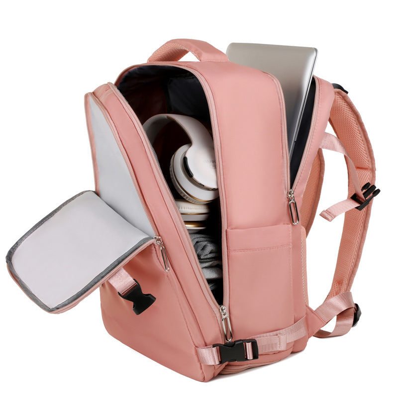 New business commuter backpack men's and women's pull rod travel backpack multi-layer simple casual laptop bag