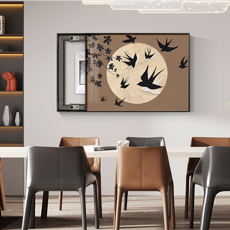 French medieval style meter box decorative painting premium living room room cover dining room distribution box cover ugly hanging painting