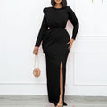 D190   foreign trade plus size women's clothing  new mesh panel evening gown long dress european and american style dress