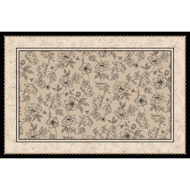 Custom french vintage rug for living room - easy-clean, wipeable coffee table mat, sound-proofing bedside pad, bedroom carpet, large area full coverage