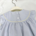 【summer clearance with free shipping】 summer girls' clothing: heavily embroidered flutter sleeve dress for baby girls, cotton fabric