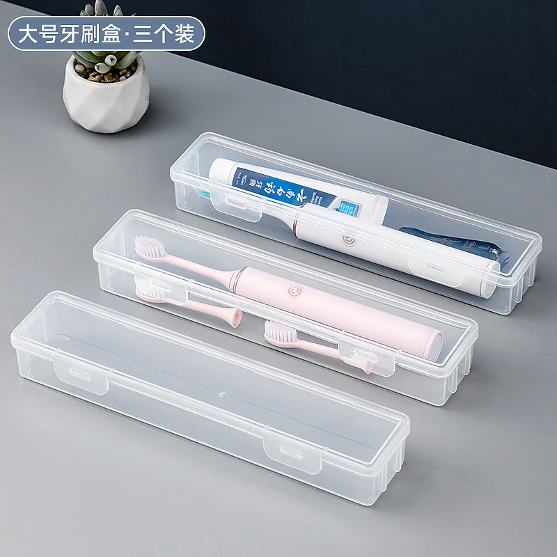 Multifunctional small storage box with lid Transparent plastic storage Toothbrush box Travel toothpaste Electric toothbrush storage box