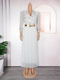 hot diamond v neck banquet evening dress  african women's plus sizeelegantelegancedress