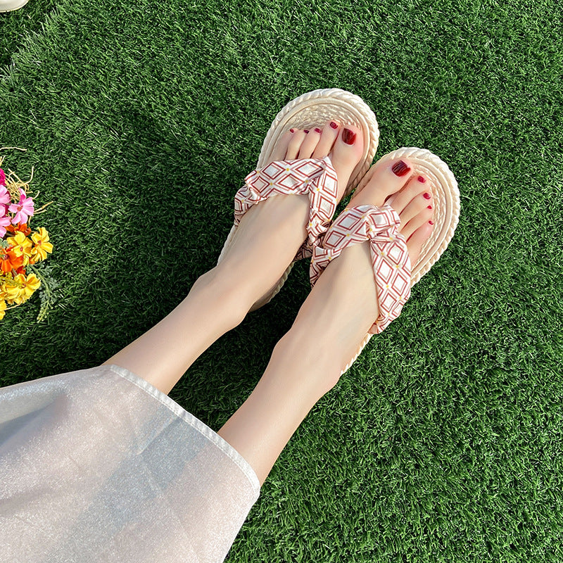 Flip-flops summernew arrival women's fashion color block beach slippers cool stylish flip-flops non-slip flats slippers
