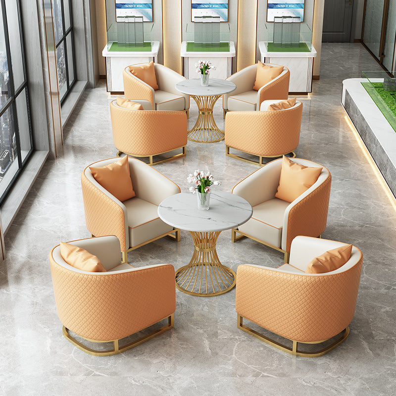 Luxury hotel lobby meeting table and chair set, sales office sofa, business reception area, rest area - one table with four chairs