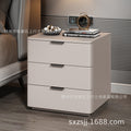 Bedside cabinet popular douyin new arrival leather art simple modern solid wood room master bedroom wholesale rock slab countertop