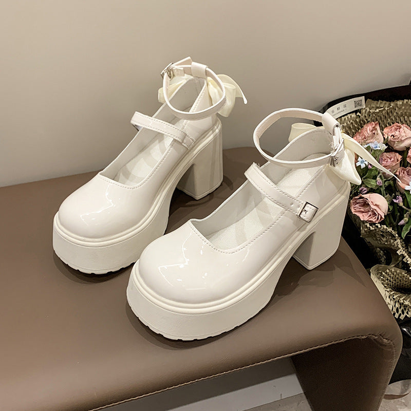 2025 summer new arrivals: sweet bow mary janes - versatile, chic, comfortable, and stylish low-heeled leather shoes