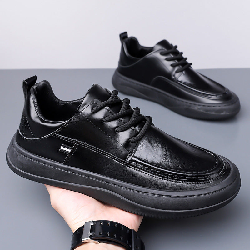 2025 new men's autumn soft-soled lightweight anti-slip casual shoes - versatile, breathable, trendy british style leather shoes for men