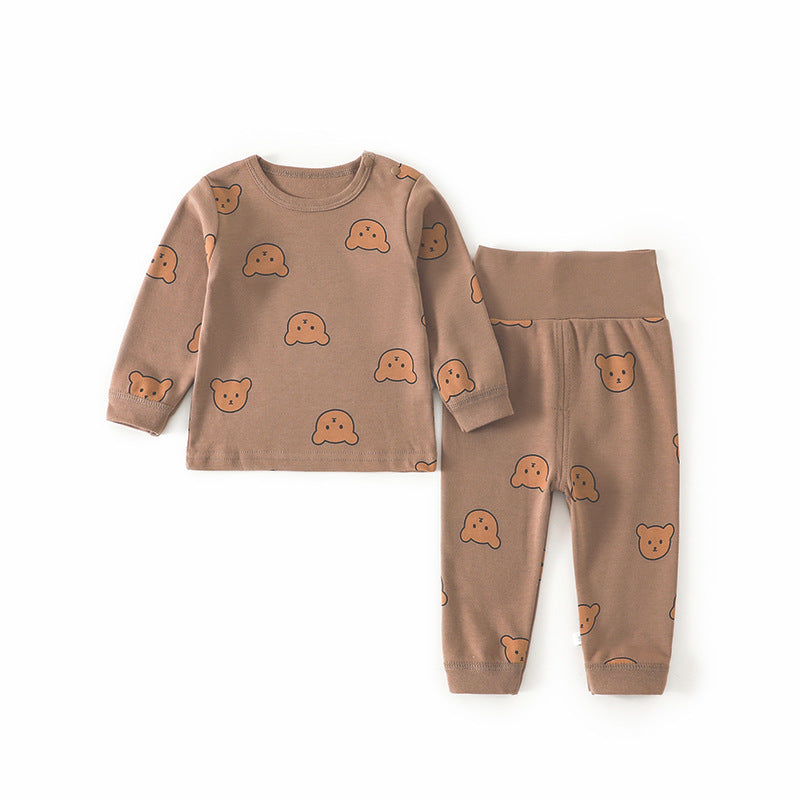 Baby intimates0~4 years old baby pajamas high waist belly protection spring & fall style boys and girls autumn clothes and long pants suit bottom
