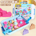New children's space-themed sand art storage box set - cake castle suitcase pretend play molding sand toy