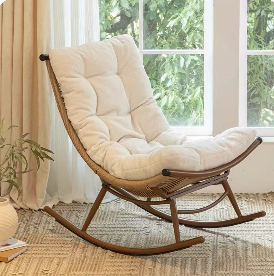 Rocking chair recliner adult can sleep rattan chair balcony lazy chair living room for home leisure casual chair