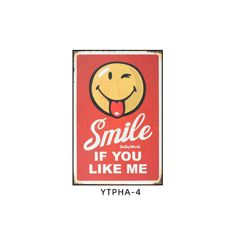 Bar decoration painting American retro cafe hanging painting Qingba KTV box Route 66 old iron mural