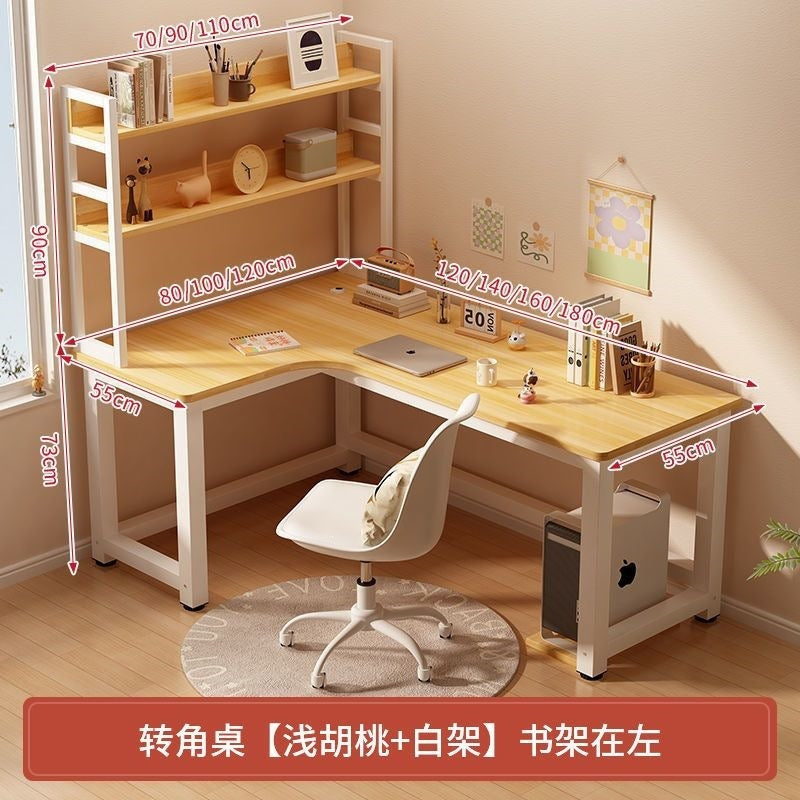 Corner gaming desk double computer desk desktop home desk bookshelf combination bedroom office desk writing desk gaming