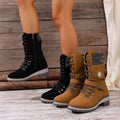 women's plus size snow boots - new winter collection, shearling lined, thickened warm cotton shoes, high-top snow boots