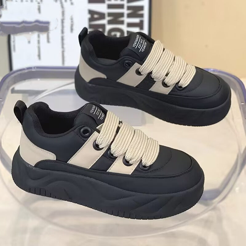 Thick sole bread shoes flats2026spring & fallnew arrivaleasiest for match sneakers soft bottom casual shoes women's work shoes white shoes