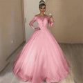 new foreign trade  fashion one-shoulder v-neck slim-fit trendy puffy train wedding dress with lace trim