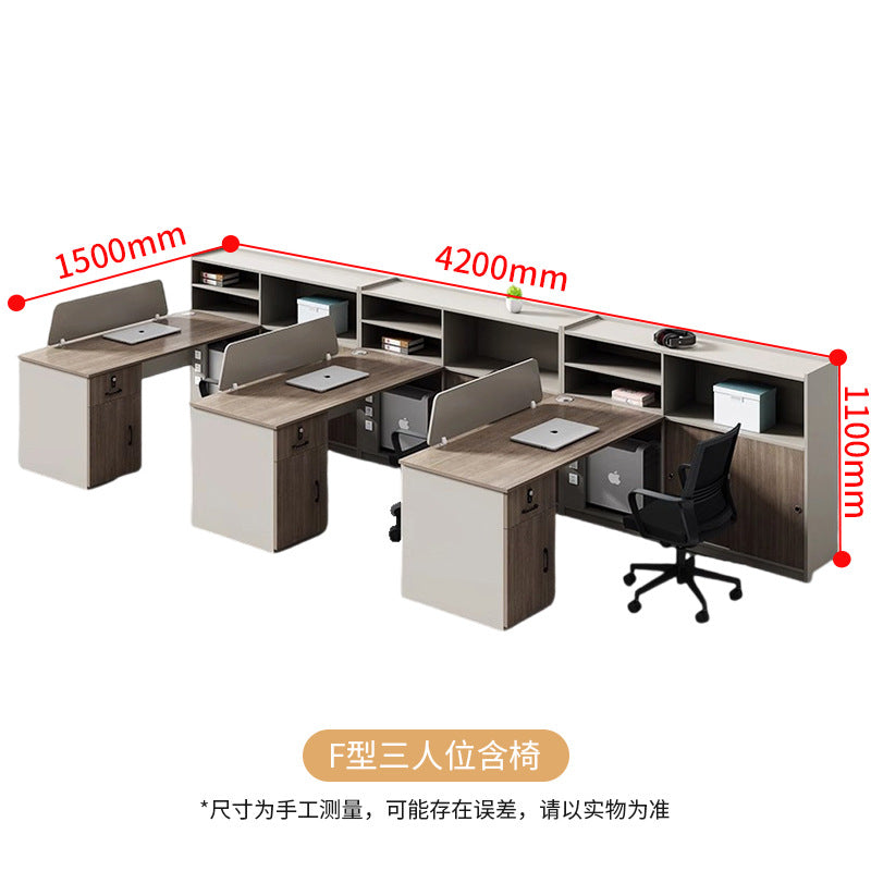 Saint li screen desk and chair combination - employee office workstation desk with card seat - financial office desk
