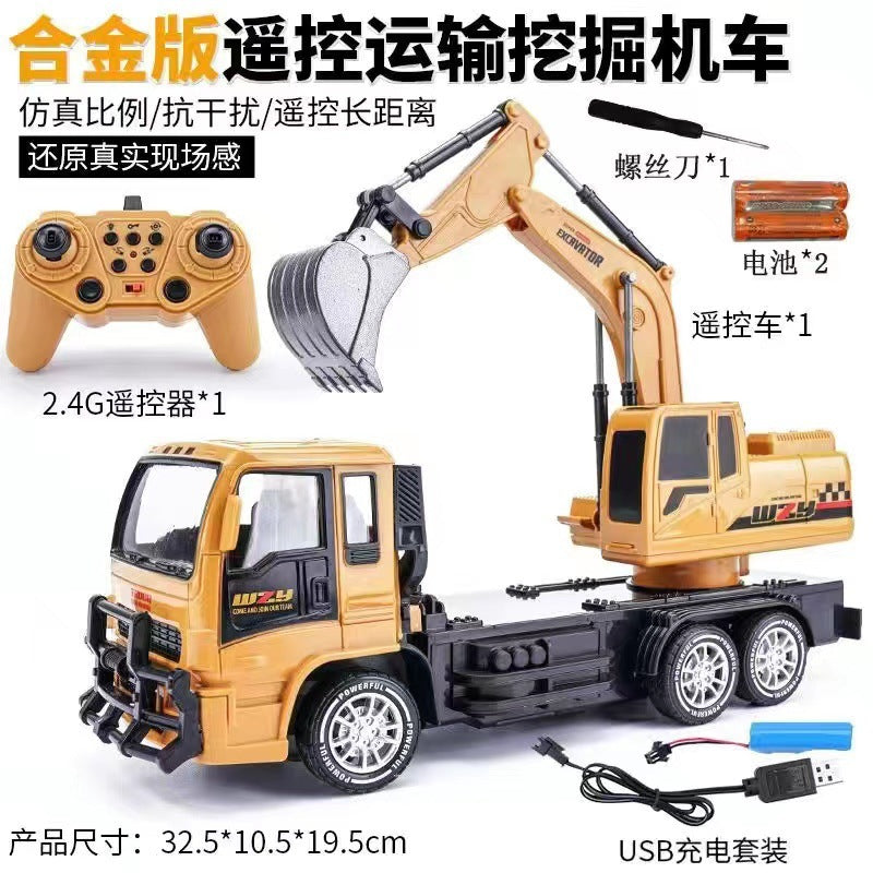 alloy remote control excavator toy car kids boys large engineering vehicle excavator toy wireless excavator