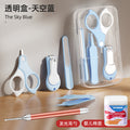 Jc-transparent box set-sky blue + luminous ear picks + baby cotton swabs