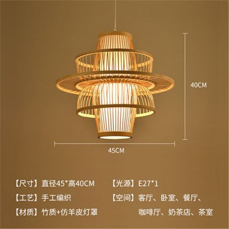 Lantern Bamboo Art Chandelier Bar Bed and Breakfast Tea Room Hot Pot Restaurant Hotel Simple Japanese Restaurant Bamboo Catering Shop Lighting